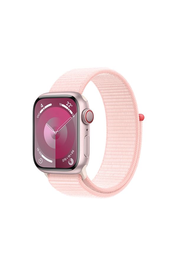 Apple Watch Series 9 GPS + Cellular 45mm Pembe Alüminyum Kasa ve Uçuk Pembe Spor Loop