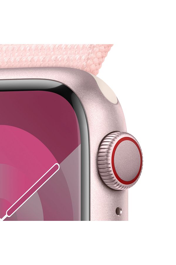 Apple Watch Series 9 GPS + Cellular 45mm Pembe Alüminyum Kasa ve Uçuk Pembe Spor Loop - Görsel 3