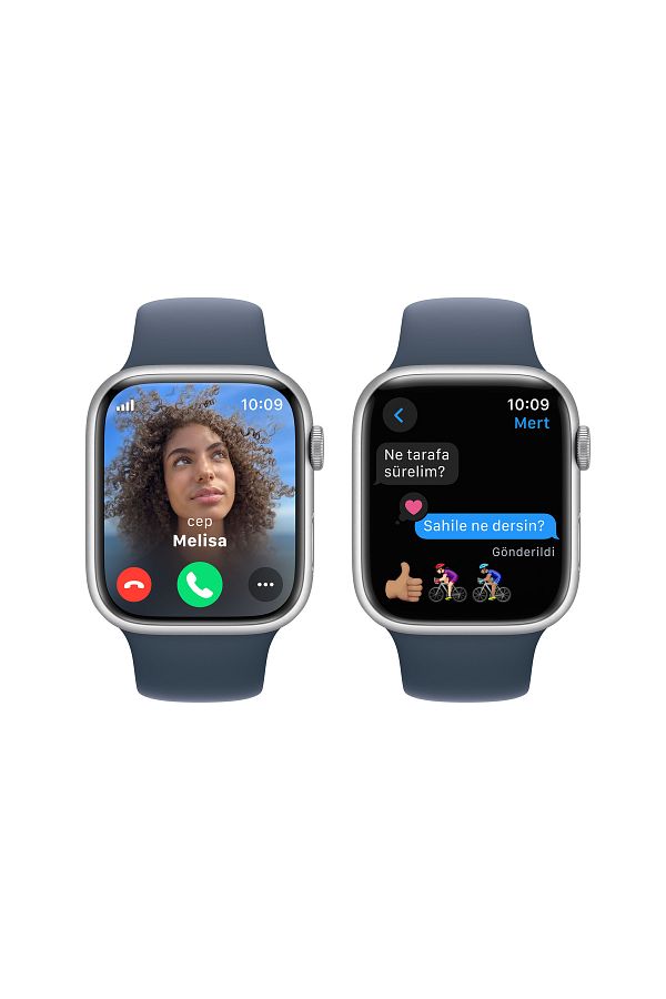 Apple Watch Series 9 GPS + Cellular 45mm Gümüş Alüminyum Kasa ve Fırtına Mavisi Spor Kordon - S/M - Görsel 7