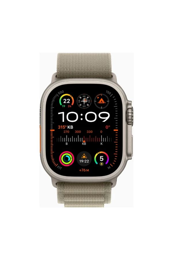 Apple Watch Ultra 2 GPS + Cellular, 49mm Titanyum Kasa ve Klasik Zeytin Yeşili Alpine Loop - Küçük Boy - Görsel 2