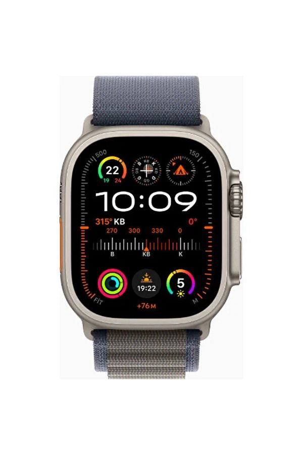 Apple Watch Ultra 2 GPS + Cellular, 49mm Titanyum Kasa ve Mavi Alpine Loop - Büyük Boy - Görsel 2