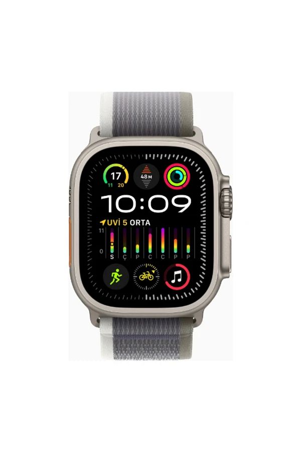 Apple Watch Ultra 2 GPS + Cellular, 49mm Titanyum Kasa ve Yeşil/Gri Trail Loop - S/M - Görsel 2