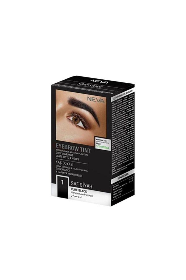 Eyebrow Tint Vegan Kaş Boyası Seti 1 Saf Siyah