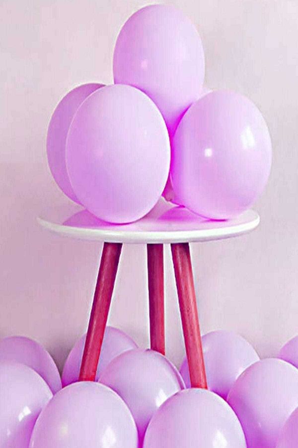 Makaron Pastel Renk Mor 10'Lu Balon