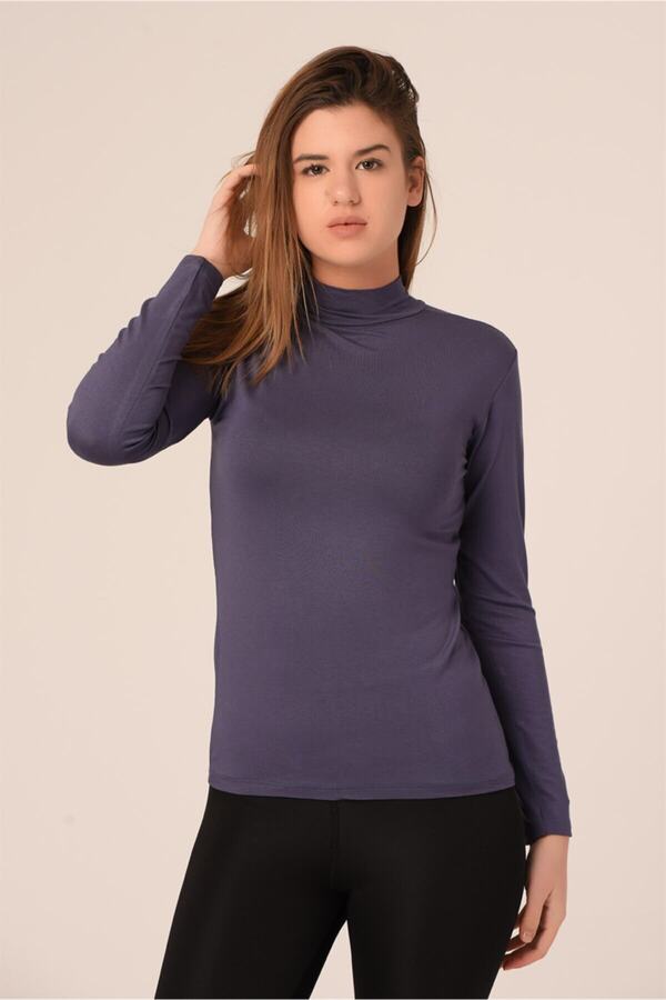Mock Neck Long Sleeve Viscose Bodysuit — Dark Grey