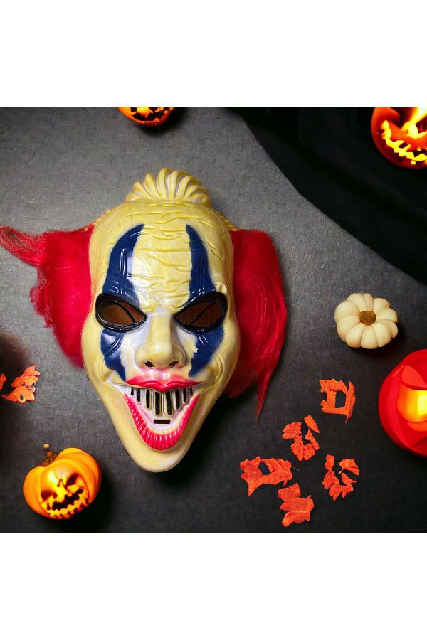 Halloween Korkunç Maske Balo Maskesi Kırmızı Renk Punny Cadılar Bayramı Maske Mask