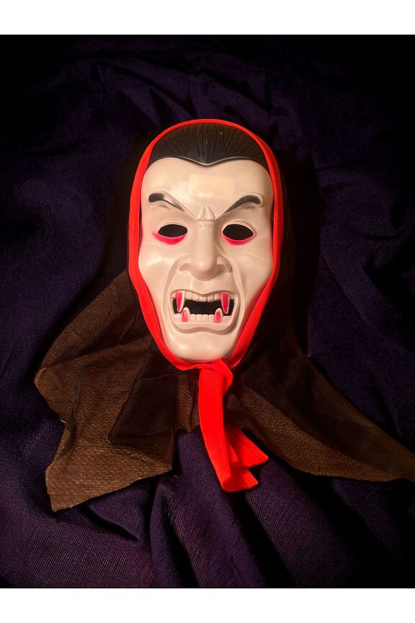 Happylan Halloween Vampir Maskesi Pelerinli Korkunç Cadılar Bayramı Maske Halloween Vampir Mask