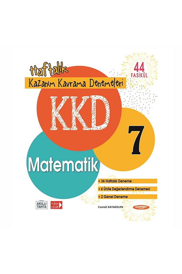 Edu Kırtasiyem 7. Sınıf Matematik KKD Haftalık Kazanım Kavrama Denemeleri Kurmay Yayınevi