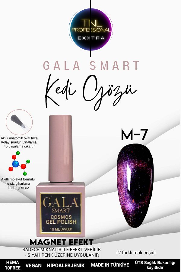 Tnl Exxtra Gala Smart Kedi Gözü Magnet Cosmos Gel Polish No: 07 10 ml Kalıcı Oje