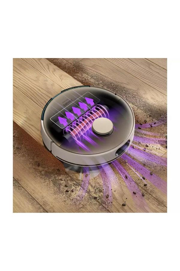 Philips Homerun-7000 Serisi Aqua Islak ve Kuru Titreşimli Premium Robot Süpürge Beyaz-Gold - Görsel 4