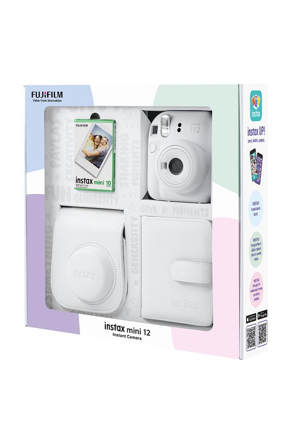 Fujifilm Instax mini 12 Beyaz Fotoğraf Makinesi 10'lu Film Kare Albüm ve Deri Kılıf Bundle Box - Görsel 3
