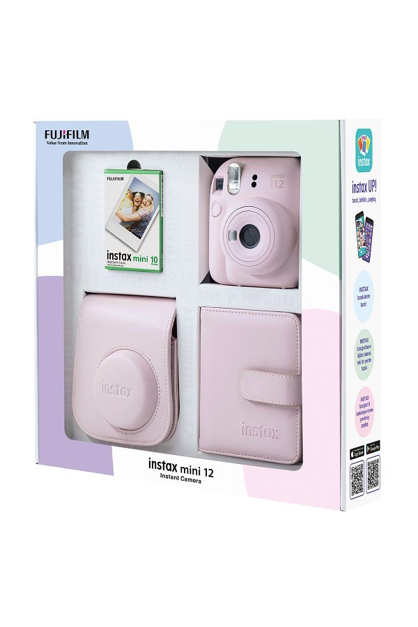 Fujifilm Instax mini 12 Pembe Fotoğraf Makinesi 10'lu Film Kare Albüm ve Deri Kılıf Bundle Box - Görsel 3