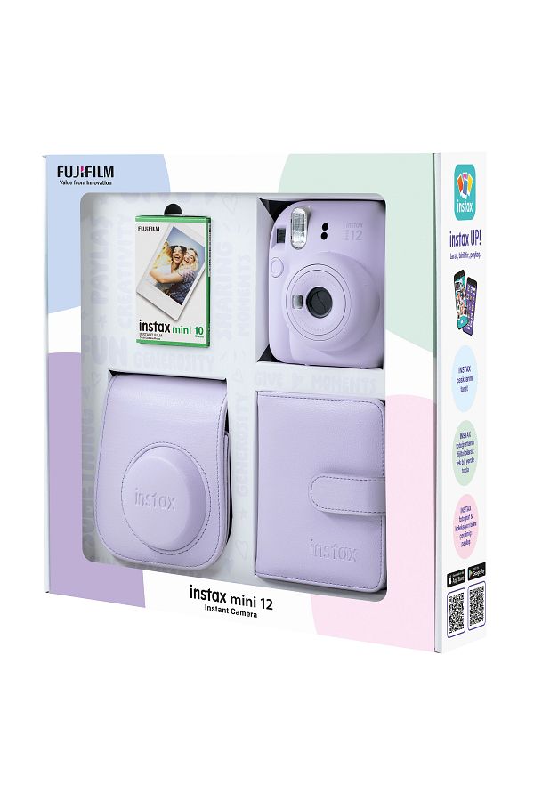 Fujifilm Instax mini 12 Lila Fotoğraf Makinesi 10'lu Film Kare Albüm ve Deri Kılıf Bundle Box - Görsel 3