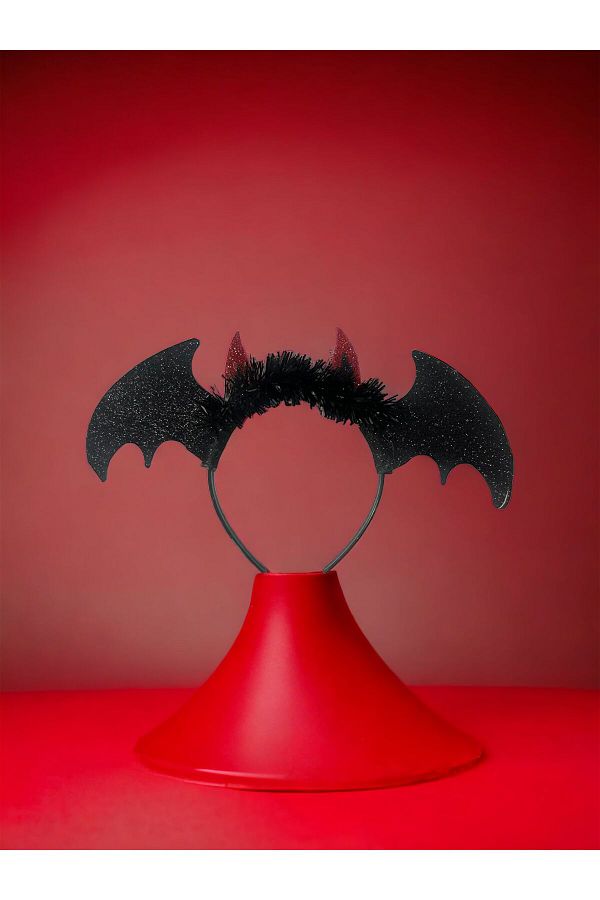 Halloween Siyah Kırmızı Yarasa Şeytan Taç Cadılar Bayramı Parti Tacı