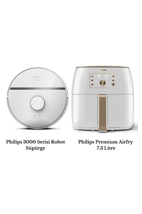 Philips PHİLİPS AVANTAJ SET (XU3000 3000PA ROBOT SÜPÜRGE HD9870 PREMİUM AİRFRY XXL 7.2 LİTRE )