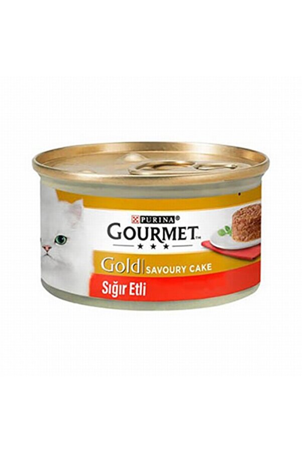 Gold Savoury Cake Sığır Etli Yetişkin Kedi Konservesi 24 Adet-85 gr