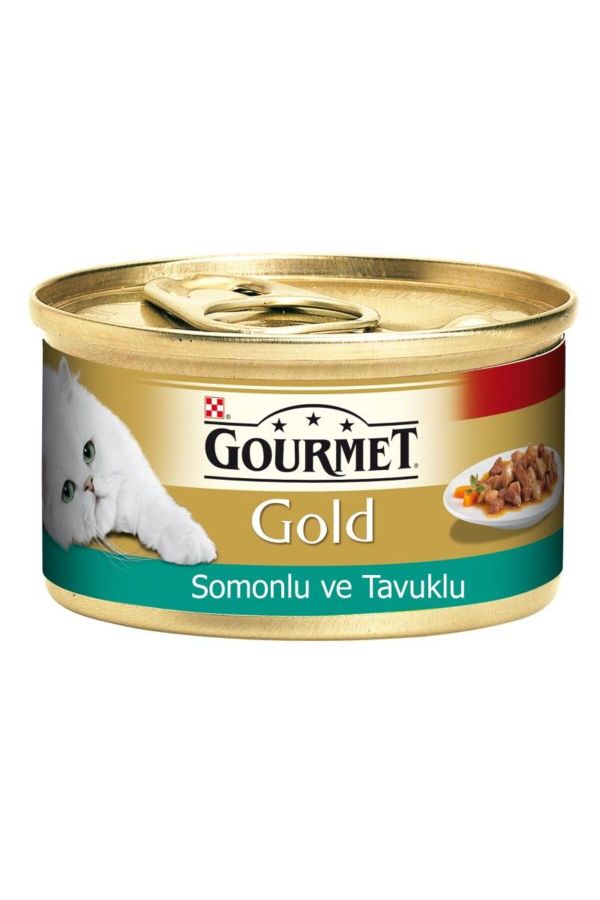 Gold Somon Ve Tavuklu Yetişkin Konserve Kedi Maması 85 gr