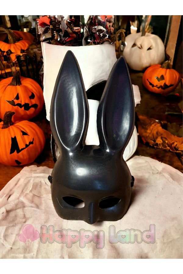 Halloween Siyah Yetişkin Lüks Tavşan Maskesi Cadılar Bayramı Maske Halloween Mask