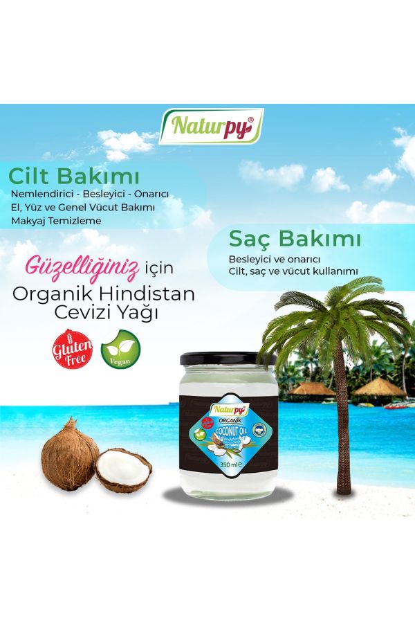 Organik Coconut Oil-Hindistan Cevizi Yağı 350 ML