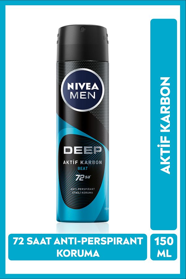 MEN Erkek Sprey Deodorant Deep Beat 150ml,72 Saat Anti-perspirant Koruma