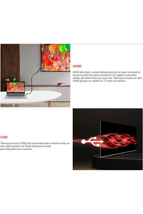 VESTEL 55" 140 Ekran Uydu Alıcılı Ultra Hd 4k Android Led Tv (Refurbished-2 Yıl Garanti) - Görsel 5