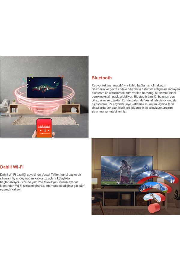 VESTEL 55" 140 Ekran Uydu Alıcılı Ultra Hd 4k Android Led Tv (Refurbished-2 Yıl Garanti) - Görsel 6