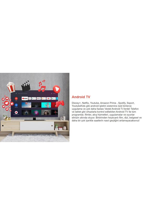 VESTEL 55" 140 Ekran Uydu Alıcılı Ultra Hd 4k Android Led Tv (Refurbished-2 Yıl Garanti) - Görsel 3