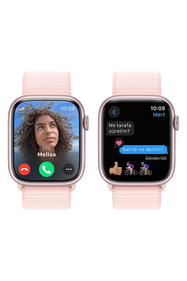 Apple Watch Series 9 GPS + Cellular MRMM3TU/A 45 mm Pembe Alüminyum Kasa ve Uçuk Pembe Spor Loop - Görsel 6