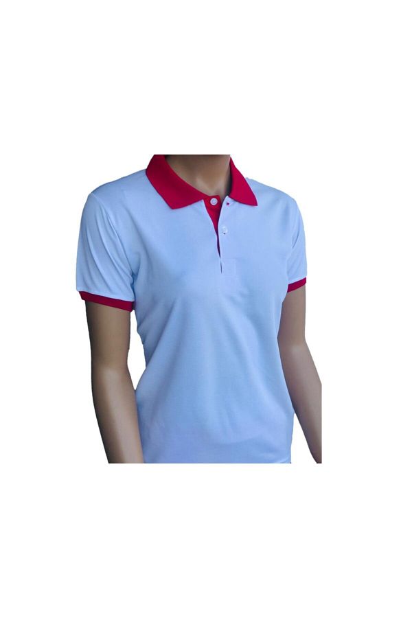 Kadın Kırmızı Polo Yaka Spor Tişört