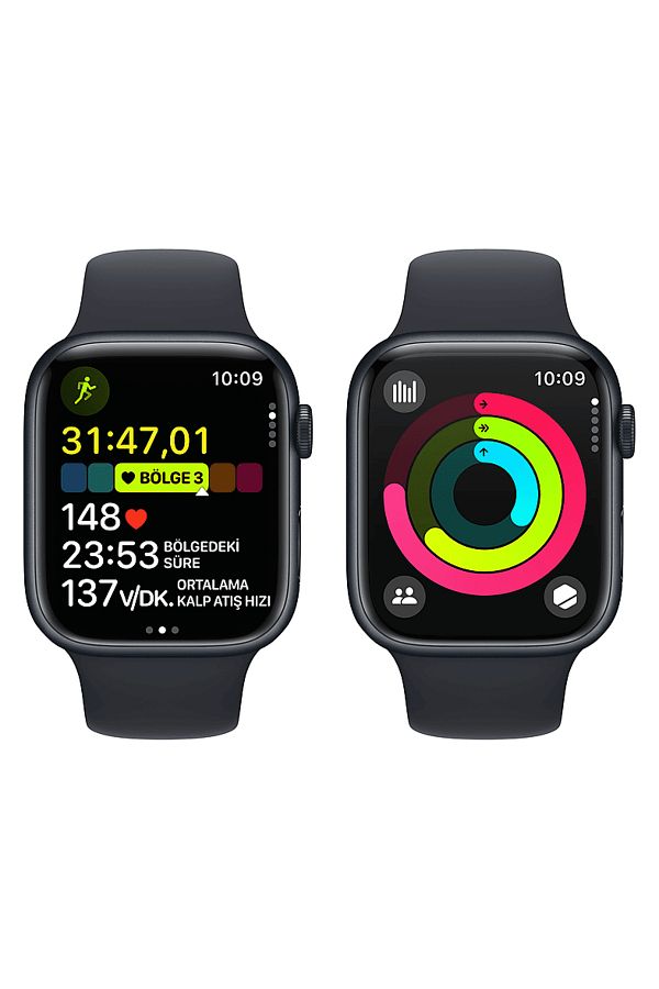 Apple Watch Series 9 GPS MR993TU/A 45 mm Gece Yarısı Alüminyum Kasa ve Gece Yarısı Spor Kordon - S/M - Görsel 8