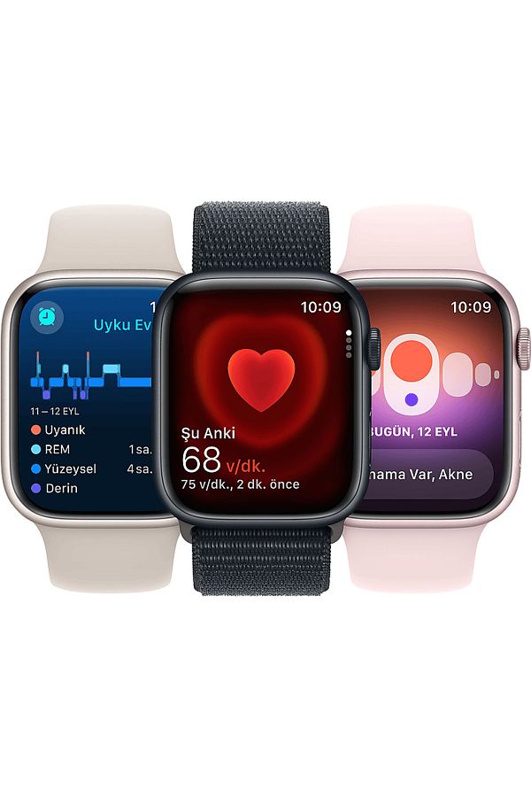 Apple Watch Series 9 GPS + Cellular MRMM3TU/A 45 mm Pembe Alüminyum Kasa ve Uçuk Pembe Spor Loop - Görsel 7