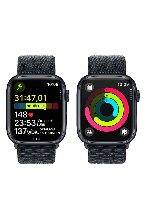 Apple Watch Series 9 GPS MR9C3TU/A 45 mm Gece Yarısı Alüminyum Kasa ve Gece Yarısı Spor Loop - Görsel 8