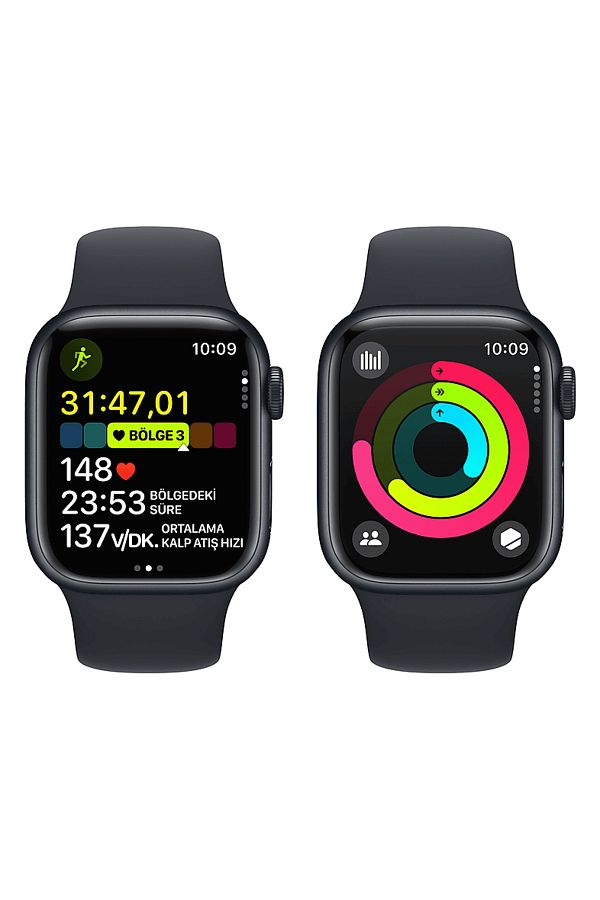 Apple Watch Series 9 GPS MR8X3TU/A 41 mm Gece Yarısı Alüminyum Kasa ve Gece Yarısı Spor Kordon - M/L - Görsel 8