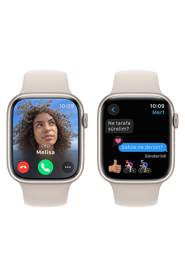 Apple Watch Series 9 GPS MR963TU/A 45 mm Yıldız Işığı Alüminyum Kasa ve Yıldız Işığı Spor Kordon - S/M - Görsel 6