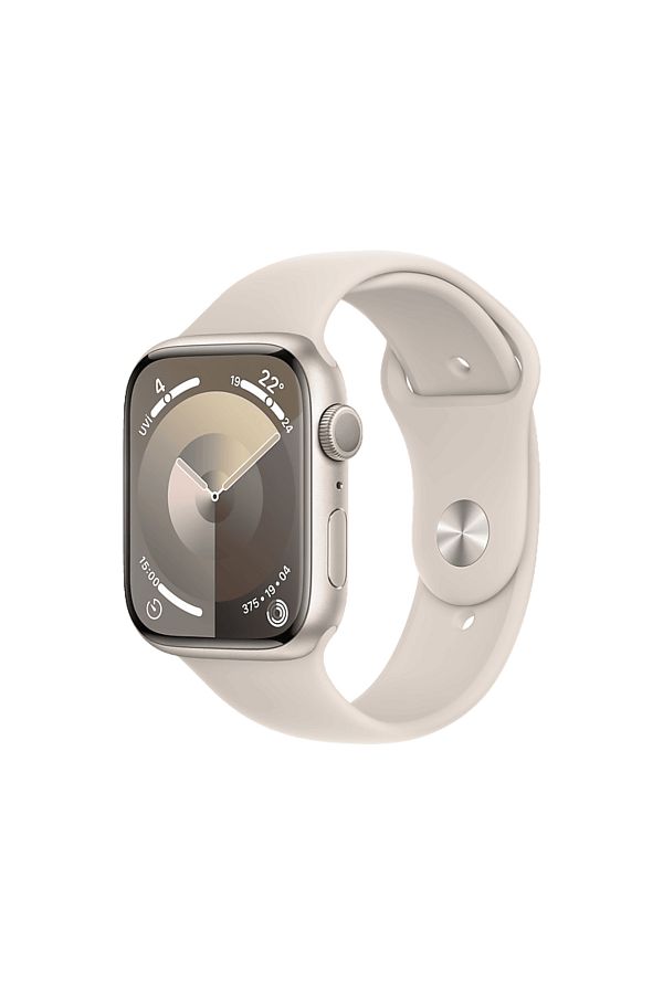 Apple Watch Series 9 GPS MR963TU/A 45 mm Yıldız Işığı Alüminyum Kasa ve Yıldız Işığı Spor Kordon - S/M