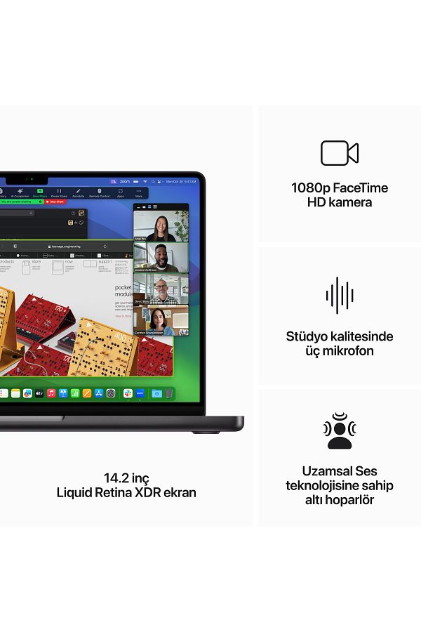 Apple Macbook Pro M3 14" Uzay Siyah 18gb 1TB Ssd MRX43TU/A - Görsel 5