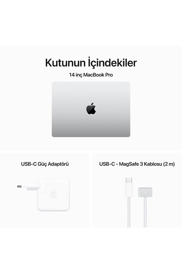 Apple Macbook Pro M3 14" Gümüş 8gb 512gb Ssd MR7J3TU/A - Görsel 10