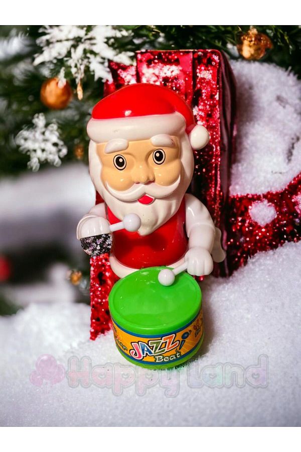 Yılbaşı Noel Baba Oyuncak Davul Çalan Noel Baba Yılbaşı Hediyesi Oyuncak Pilli