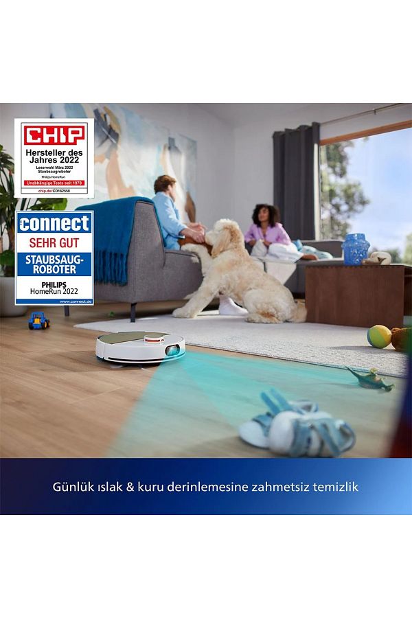 Philips Lidar Tarama İstasyonlu Islak-Kuru Temizlik Premium HomeRun Otomatik Boşaltma Robot Süpürge