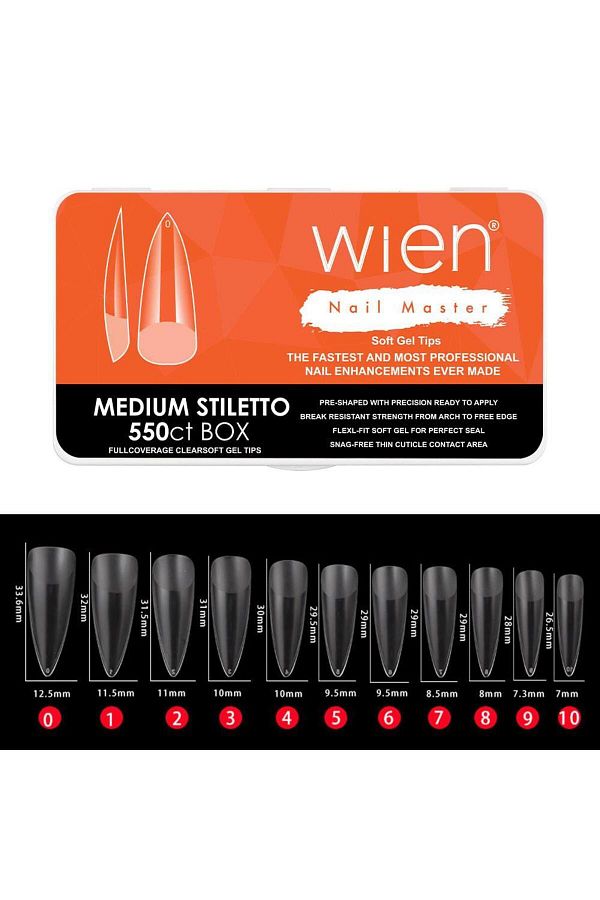 Yeni Nesil Protez Tırnak Jel Tips Soft Gel Tips Medium Stiletto 550 adet