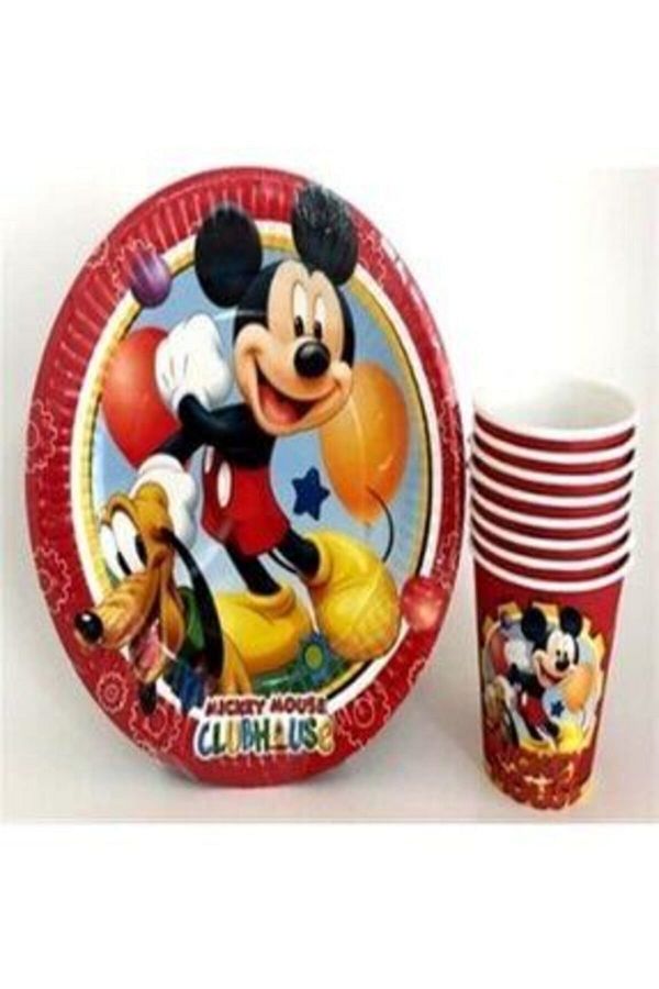 Mickie Mouse 8 Adet Tabak-bardak Parti Seti