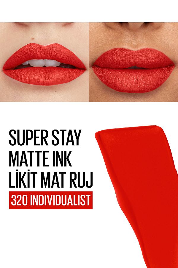 Super Stay Matte Ink Likit Mat Ruj - 320 Individualist- Kırmızı_3
