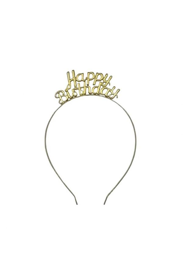 Gold Metal Happy Bırthday Taç