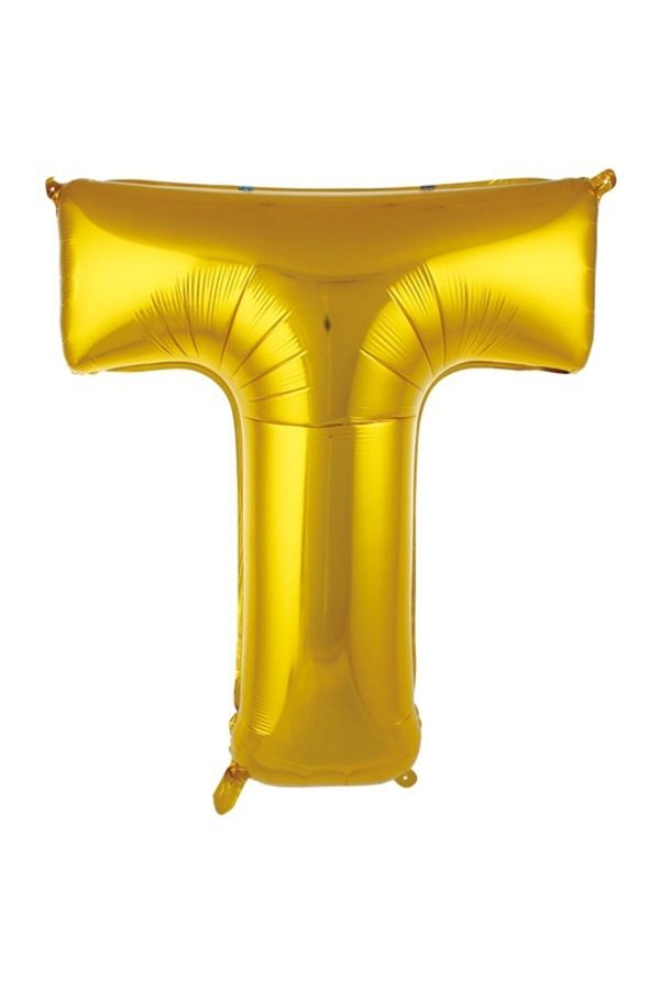 T Altın Harf Balon 100 Cm