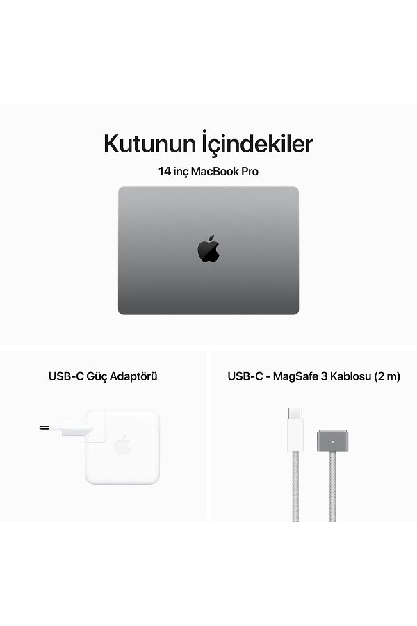 Apple Macbook Pro M3 14" Uzay Gri  8gb 1TB Ssd MTL83TU/A - Görsel 10