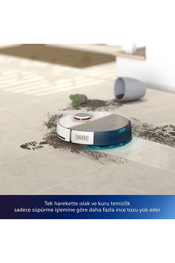 Philips AQUA İstasyonlu Anti Alerjik Islak-Kuru Temizlik HomeRun Otomatik Boşaltma Robot Süpürge - Görsel 6