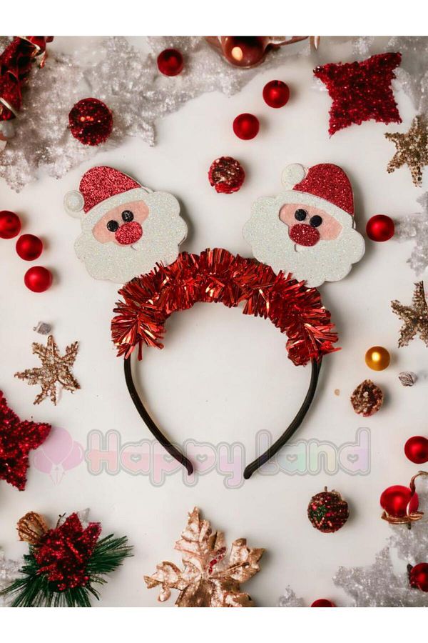 Yılbaşı Noel Baba Parti Tacı 1 Yeni Yıl Parti Tacı Yılbaşı Püsküllü Model Aksesuar taç