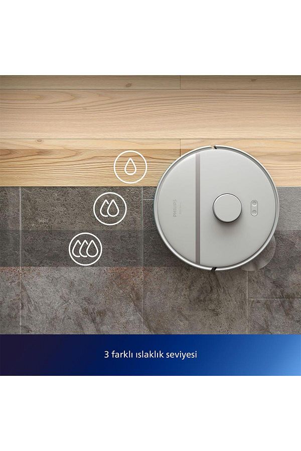 Philips HomeRun 3000 Serisi Islak&Kuru Lazer Haritalandırma Yüksek emiş gücü Robot Süpürge Beyaz - Görsel 4
