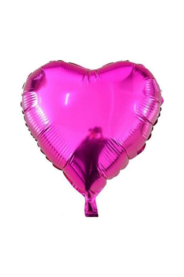 Koyu Pembe Fuşya Renginde Kalp Şeklinde Folyo Balon