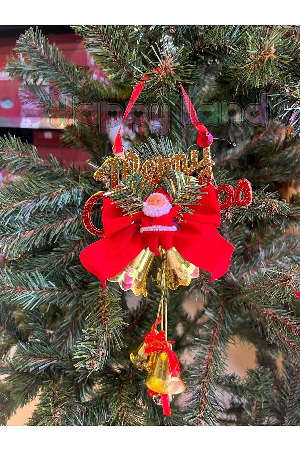 Yılbaşı Ağacı Noel Babalı Merry Christmas Asma SüS Yeni Yıl Dekor Süs 30 cm